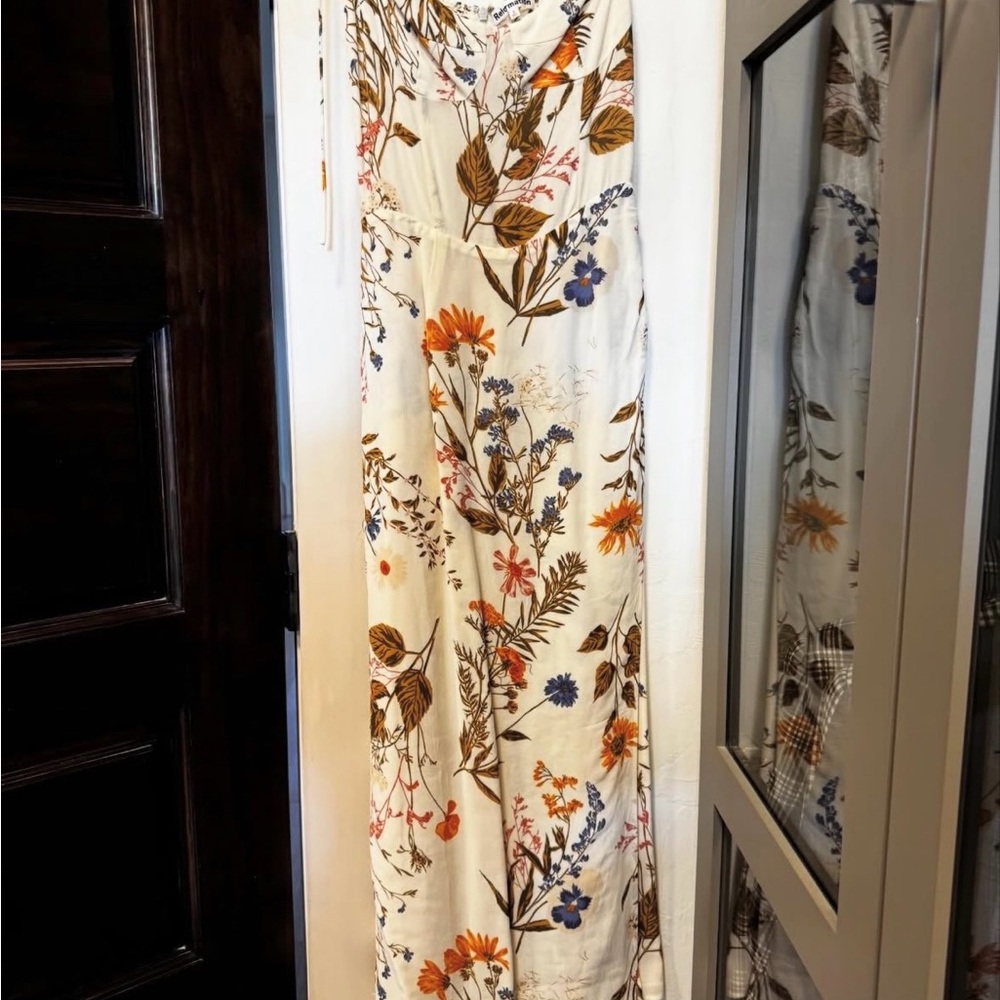 Reformation Floral Dress - White with Multicolor Print